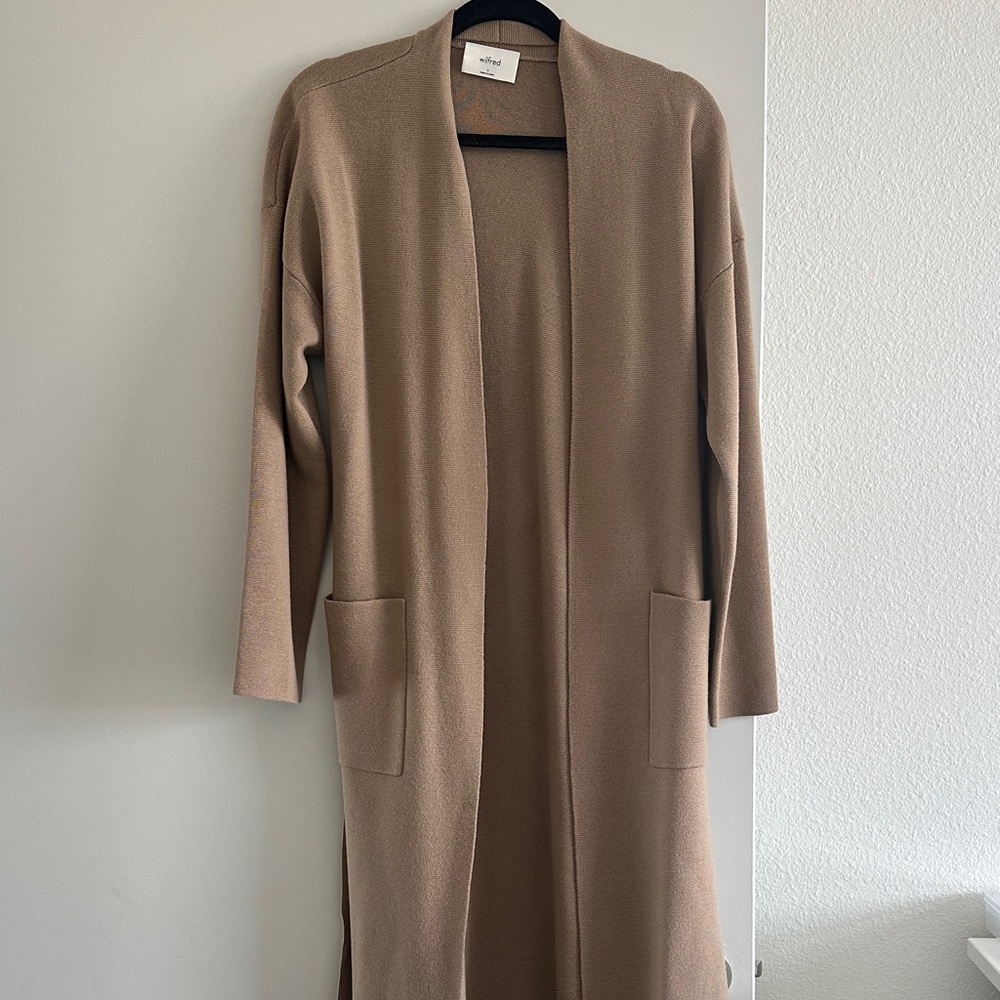 Wilfred Camel Open-Front Cardigan